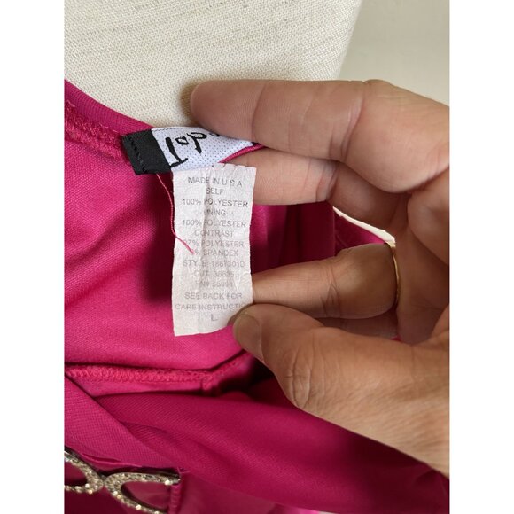 Taboo Size Large Pink Vintage Babydoll Mini Dress Barbie Satin Made in USA 90s - Picture 7 of 10